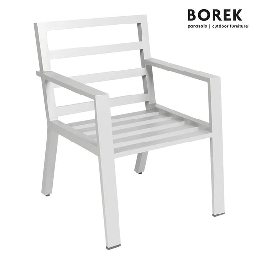  Borek Gartenstuhl Aus Aluminium - Modern - Weiß - Outdoor - Viking Stuhl