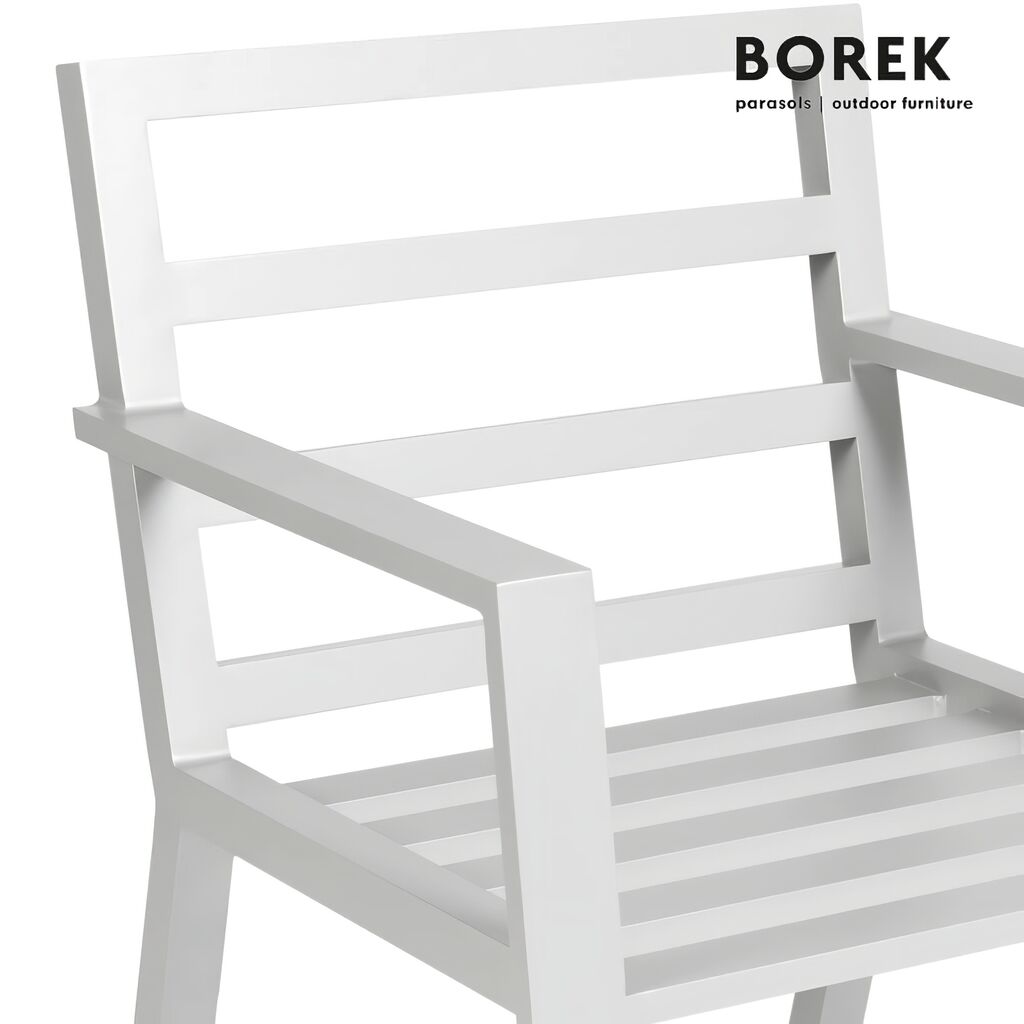  Borek Gartenstuhl Aus Aluminium - Modern - Weiß - Outdoor - Viking Stuhl