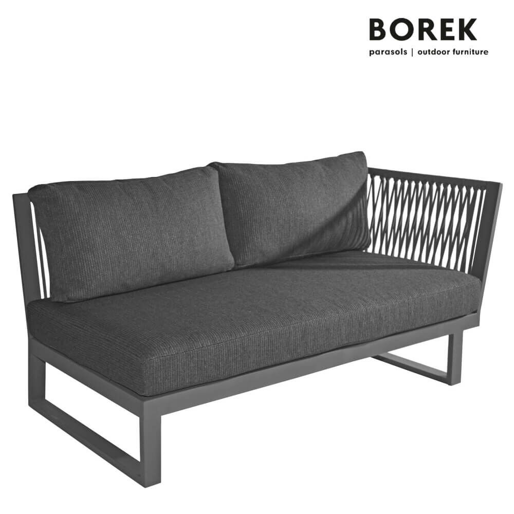  Borek Sitzbank Für Die Gartenlounge Aus Aluminium Mit Armlehne Links - Altea Loungebank