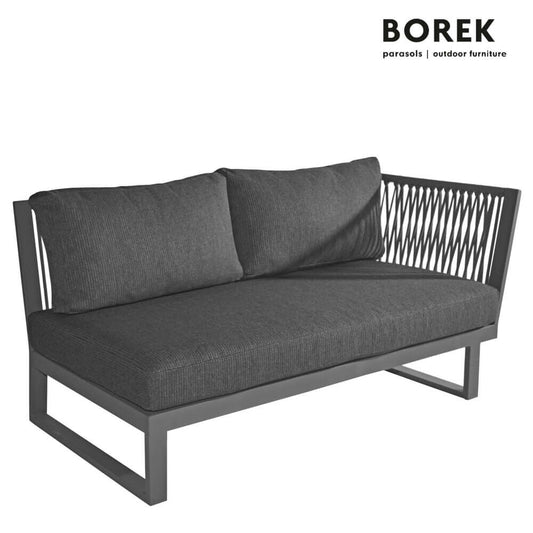  Borek Sitzbank Für Die Gartenlounge Aus Aluminium Mit Armlehne Links - Altea Loungebank
