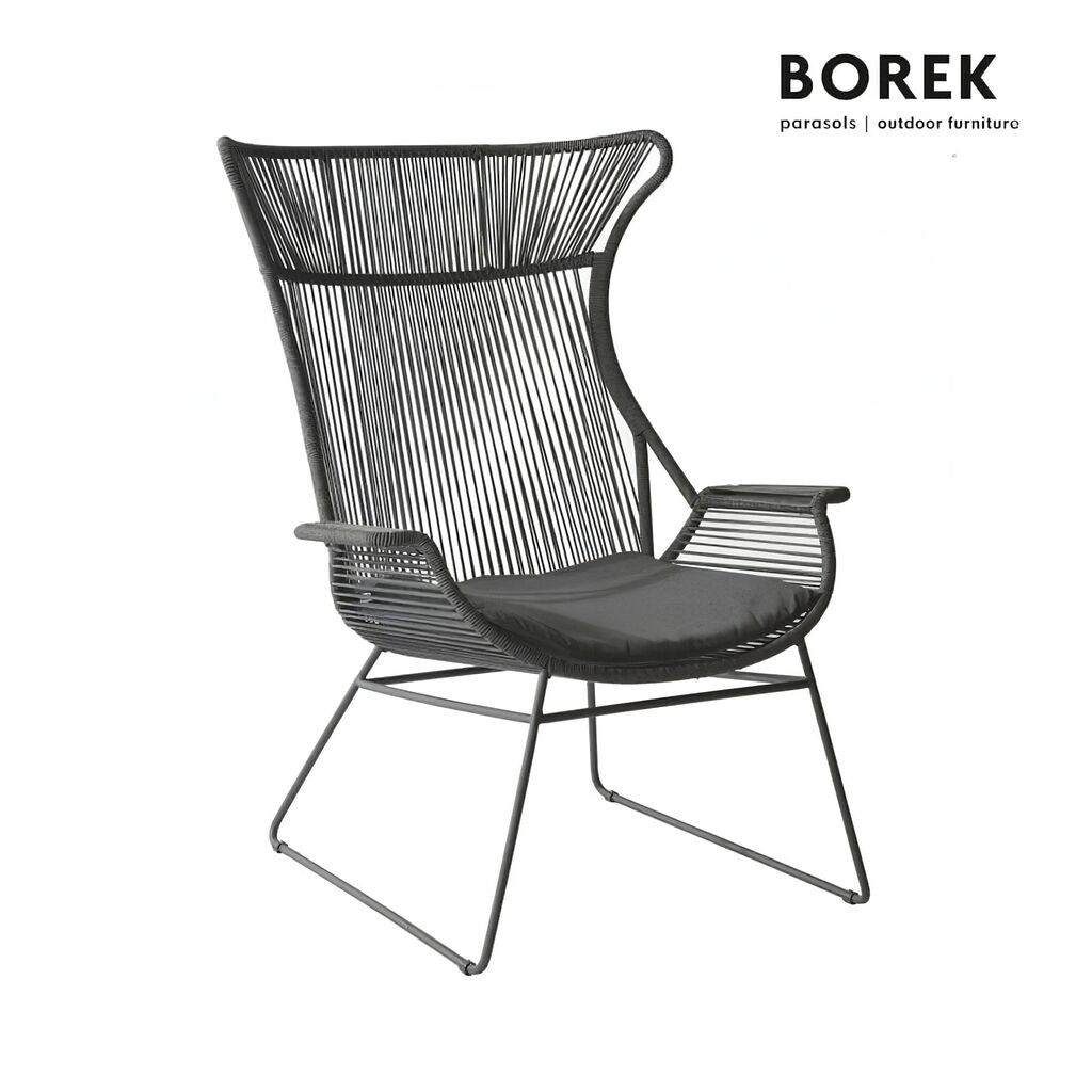  Borek Wing Chair Aus Ardenza-Rope - Anthrazit - Hochlehner Silves