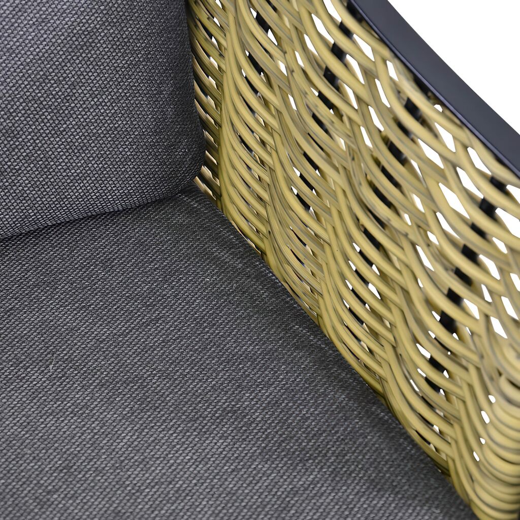  Braun-grauer Gartenstuhl Aus Alu & Polyrattan - Stuhl Haranda
