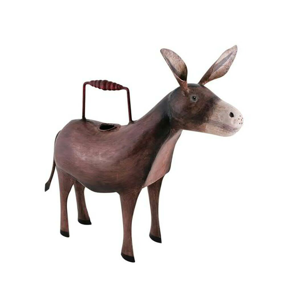  Braune Gießkanne Aus Metall - Esel Figur - Elemaro