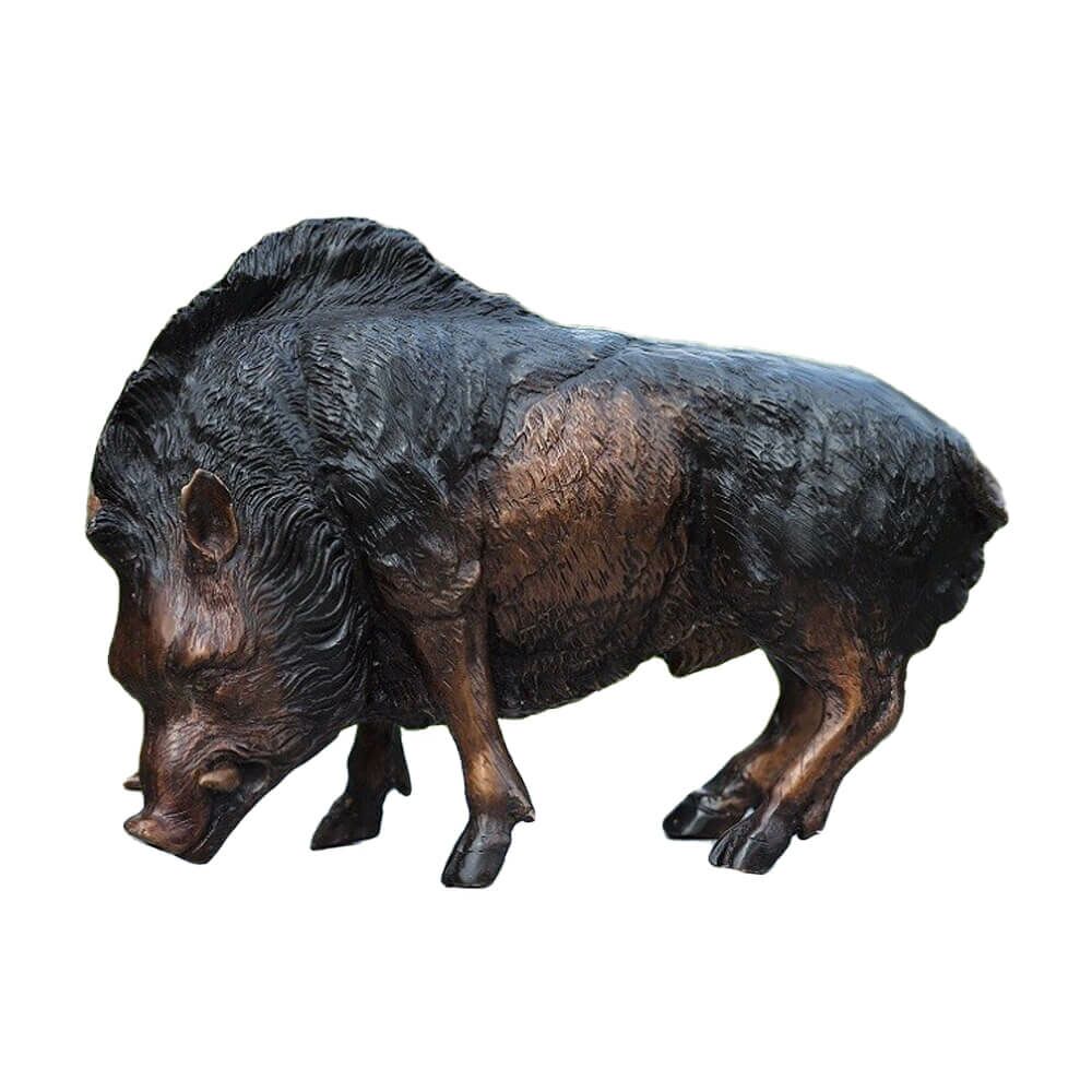  Braune Wildschwein Dekoskulptur Aus Bronze - Wildschwein Lie