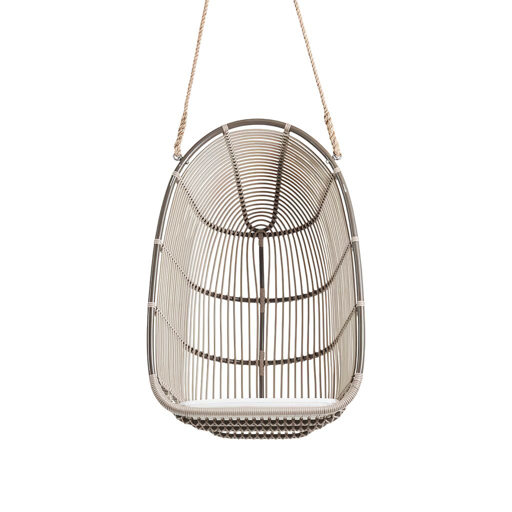  Brauner Geflecht-Hängesessel Für Den Garten Aus Alu Rattan - Hängesessel Erla