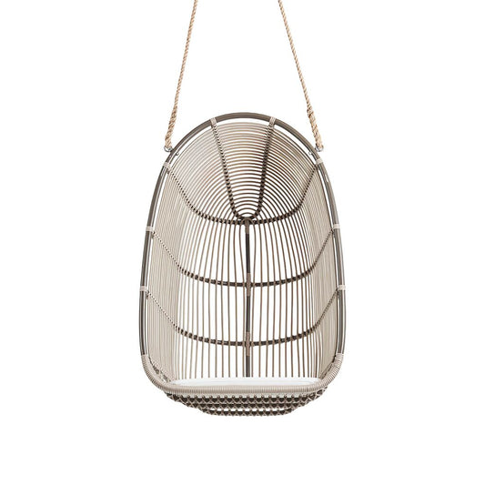  Brauner Geflecht-Hängesessel Für Den Garten Aus Alu Rattan - Hängesessel Erla