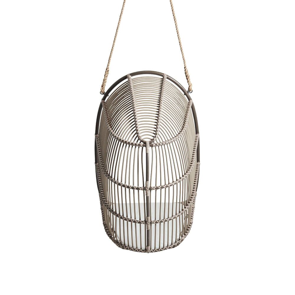  Brauner Geflecht-Hängesessel Für Den Garten Aus Alu Rattan - Hängesessel Erla