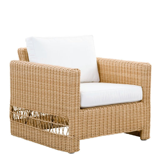  Brauner Geflechtsessel Für Die Outdoor Lounge Aus Aluminium Und Polyrattan - Gartensessel Joana
