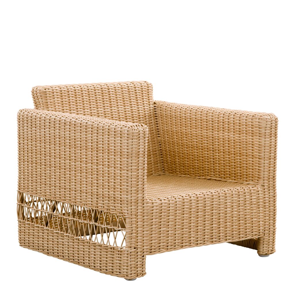  Brauner Geflechtsessel Für Die Outdoor Lounge Aus Aluminium Und Polyrattan - Gartensessel Joana