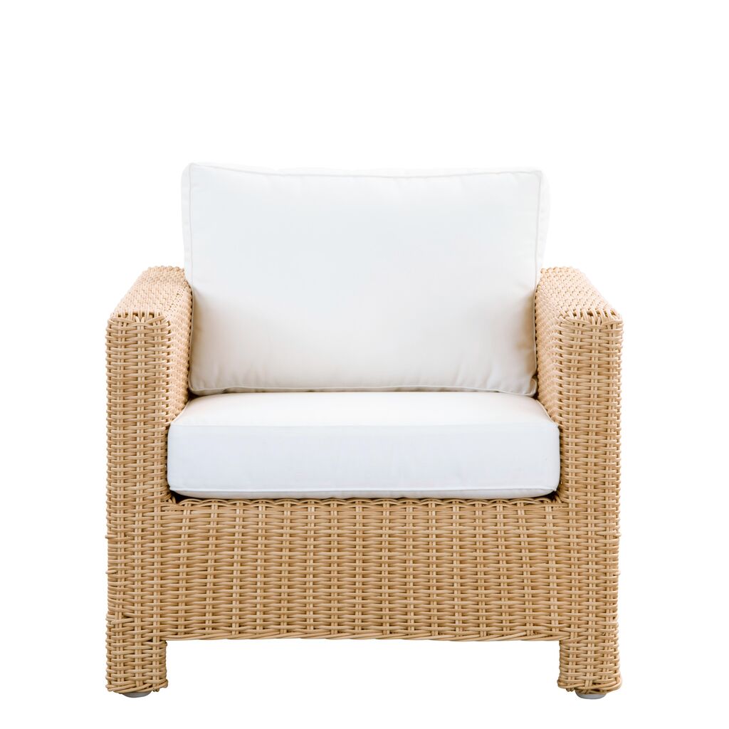  Brauner Geflechtsessel Für Die Outdoor Lounge Aus Aluminium Und Polyrattan - Gartensessel Joana