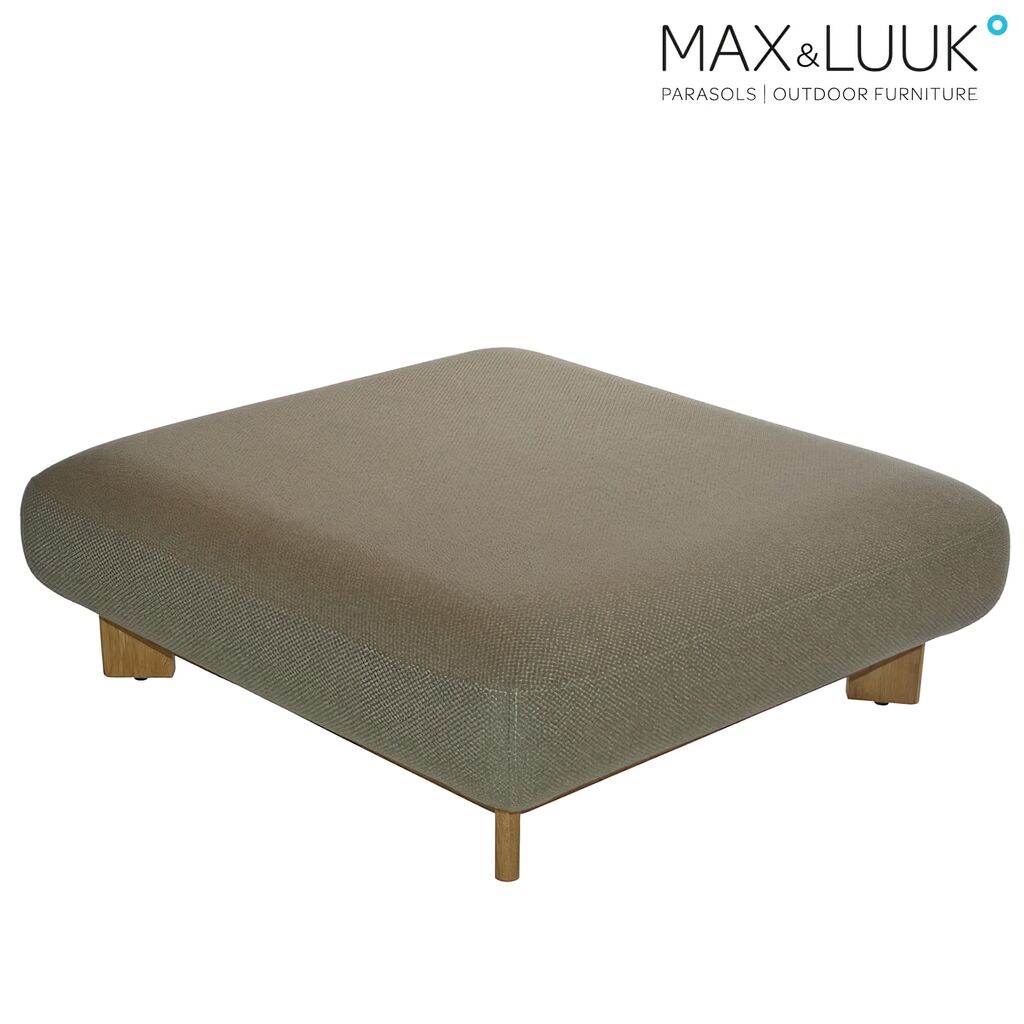  Brauner Loungehocker Von Max & Luuk Mit Basis Aus Teakholz - Liam Loungehocker