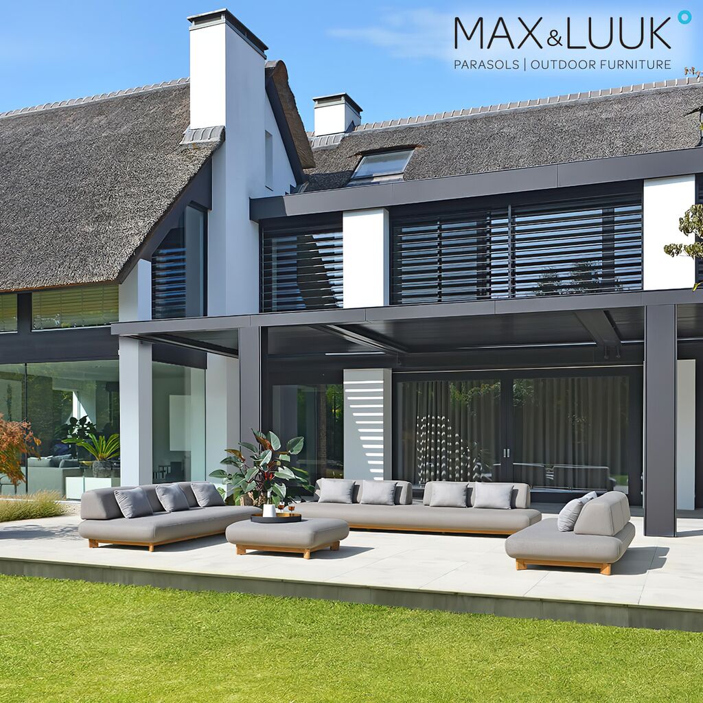 Brauner Loungehocker Von Max & Luuk Mit Basis Aus Teakholz - Liam Loungehocker
