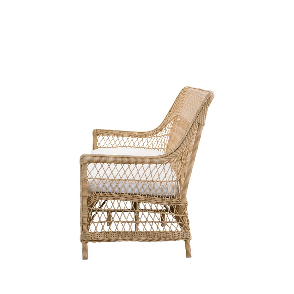  Braunes Outdoor Sofa Für Drei Personen Aus Aluminium Und Wetterbeständiger Rattanfaser - 3-Sitzer Anike