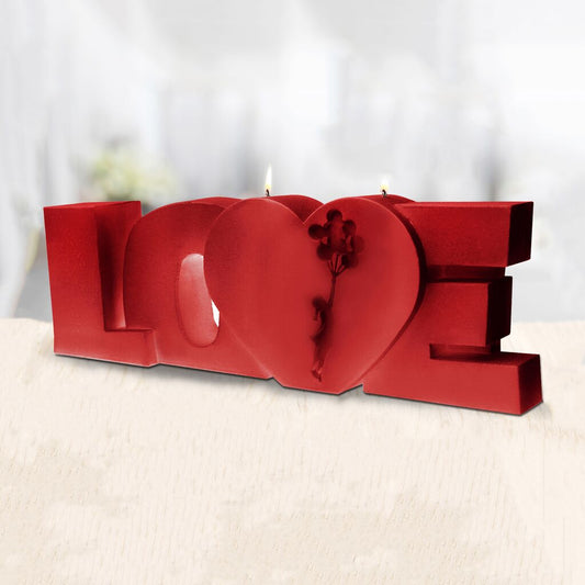  Breite Love Dekoplastik Mit Herz & Blume Als Kerze - Vegan - Big Love