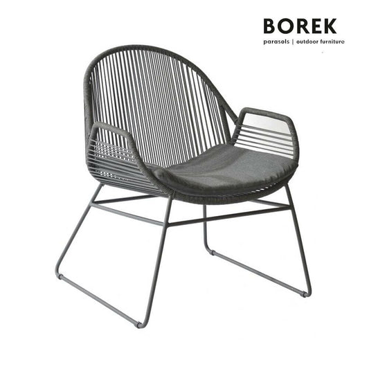 Breiter Gartensessel Mit Sitzpolster - Anthrazit - Loungesessel Silves