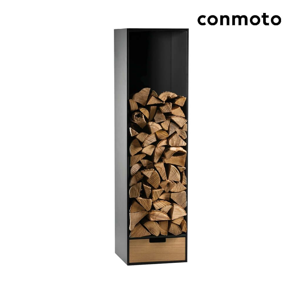  Brennholzregal Mit Schublade Aus Holz Und HPL - Covo Holzregal