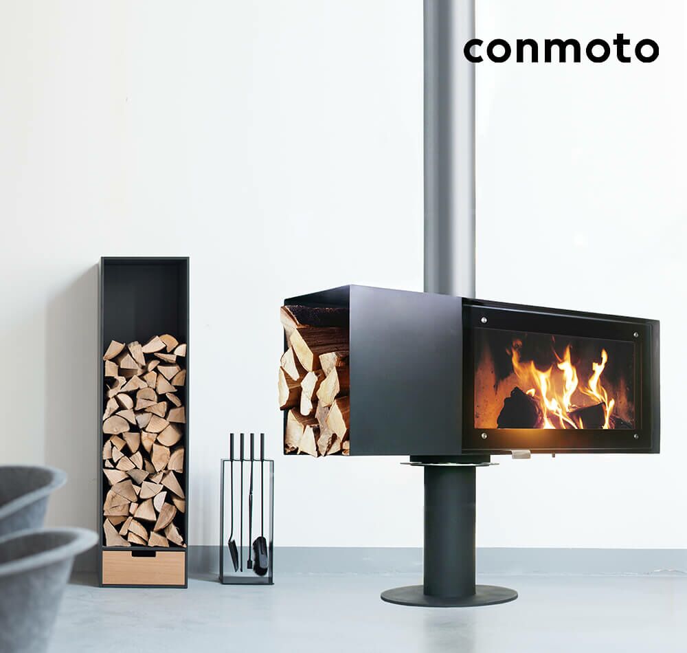  Brennholzregal Mit Schublade Aus Holz Und HPL - Covo Holzregal