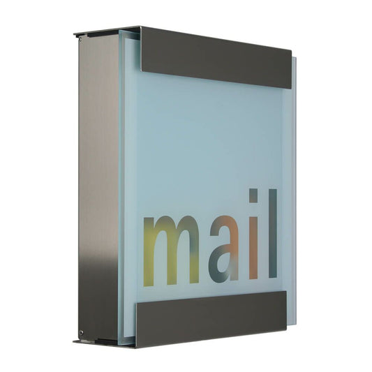  Briefkasten Modern Mit Aufschrift - Glas & Edelstahl - Artemis