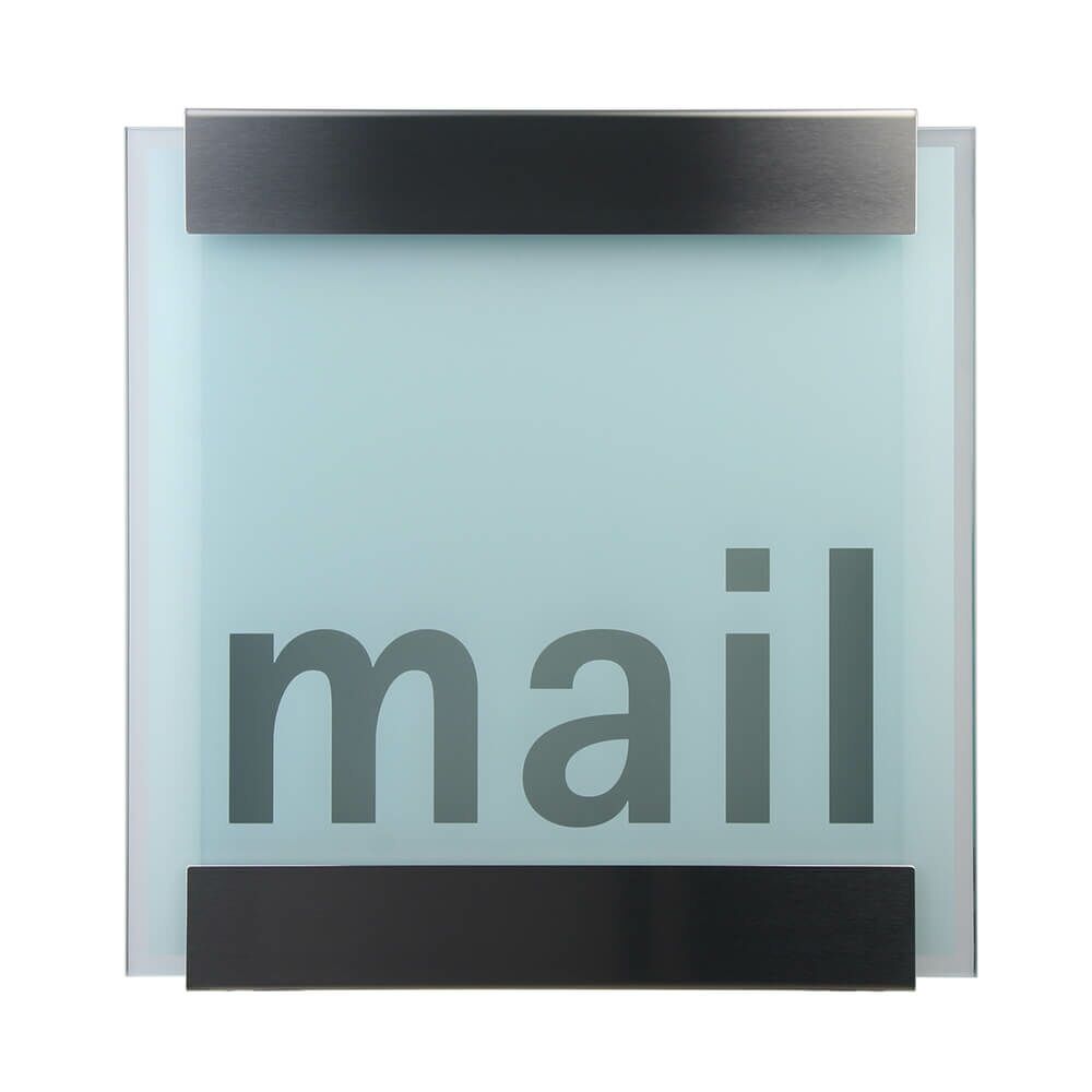 Briefkasten Modern Mit Aufschrift - Glas & Edelstahl - Artemis