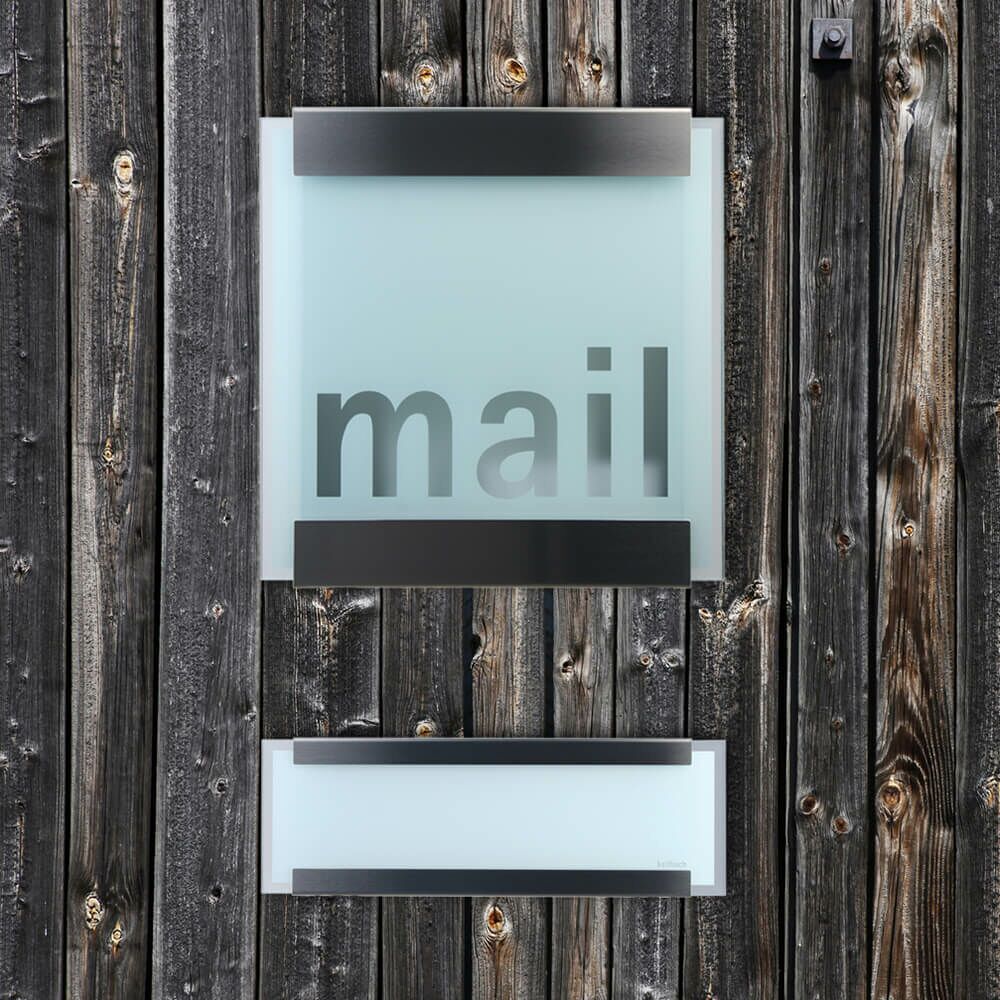  Briefkasten Modern Mit Aufschrift - Glas & Edelstahl - Artemis