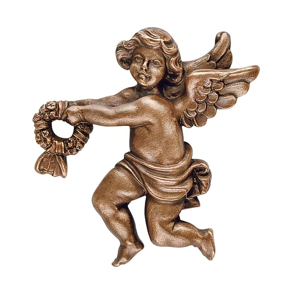  Bronze/Alu Wandfiguren - Engel Als Mauerndeko - Angelo Gara Set