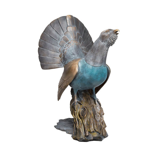  Bronze Auerhahn Gartenfigur Mit Patina - Auerhahn