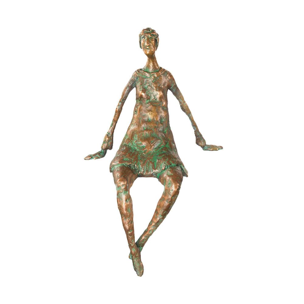  Bronze Frauenfigur Limitiert Als Kantendeko - Dialog, Sitzend