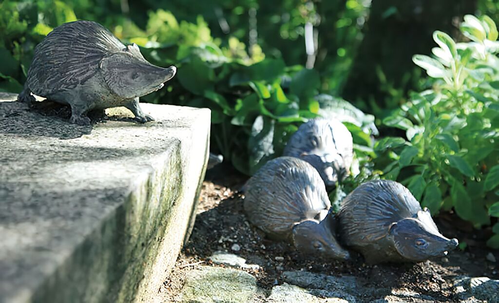  Bronze Gartenfiguren Igelmutter Und Jungtiere - Igelfamilie