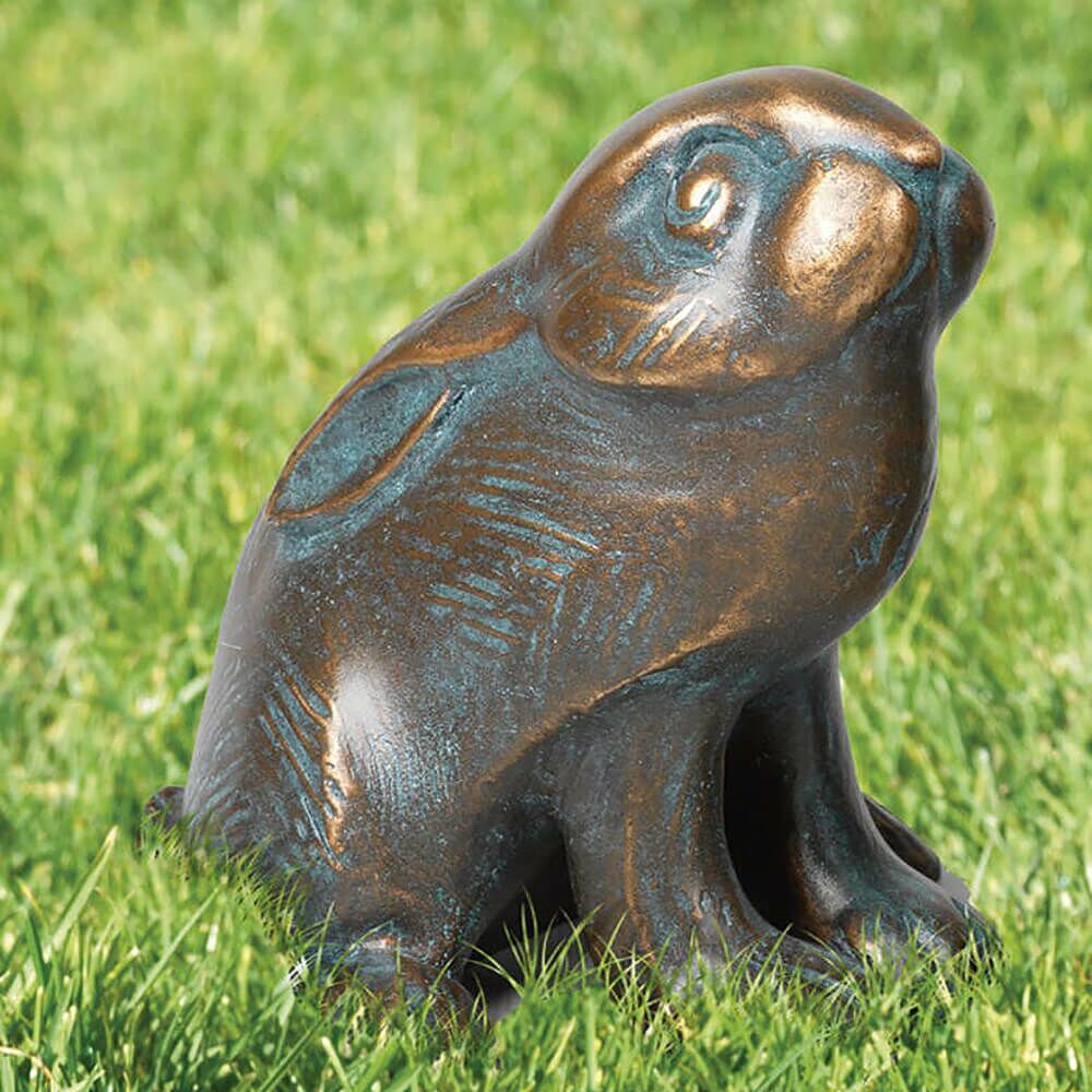  Bronze Kaninchenfiguren 3er Set - Wetterfest - Kaninchen Set