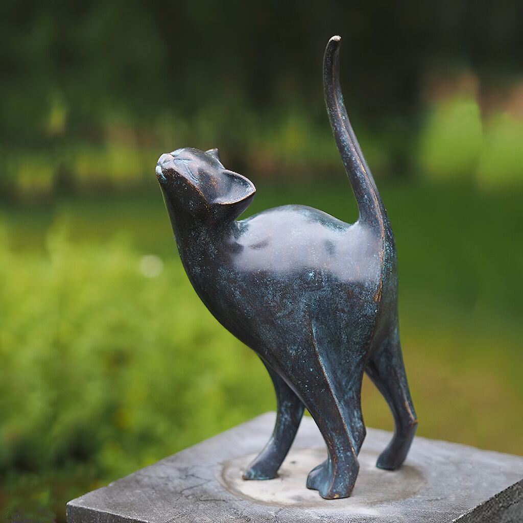  Bronze Katzen Tierfigur Im Modernen Design - Luna