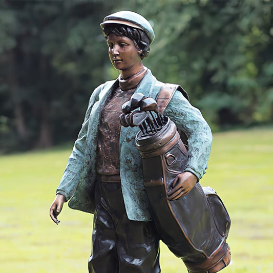  Bronze Skulptur Mit Golfspieler - Charles