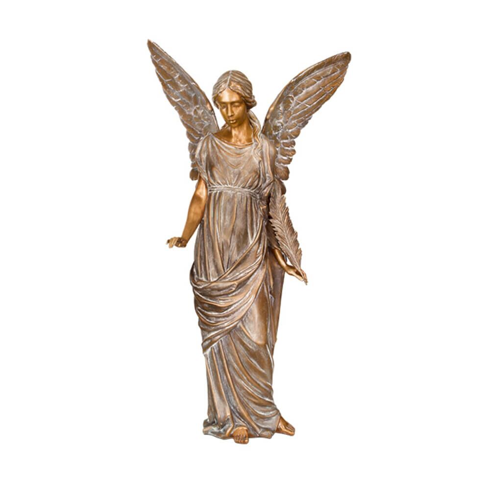  Bronze Standfigur Engel Mit Feder - Angelo Fronda