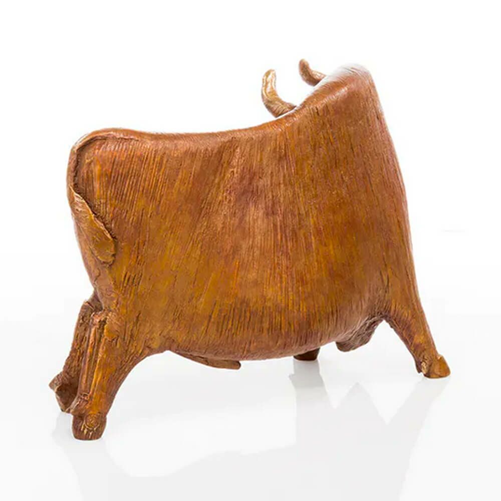  Bronze Stier Mit Goldenen Hörnern In Limitierter Edition - Stier
