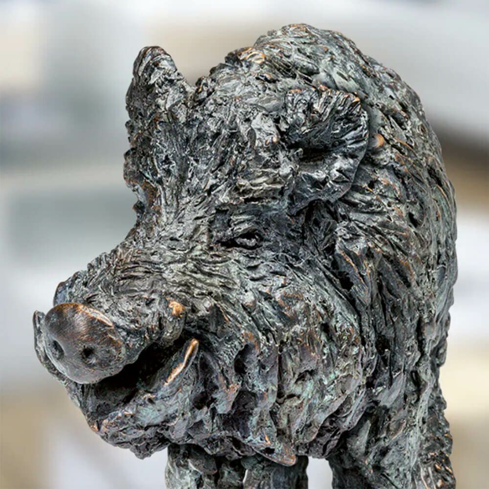  Bronze Tierfigur Wildschwein In Limitierter Auflage - Keiler Stehend