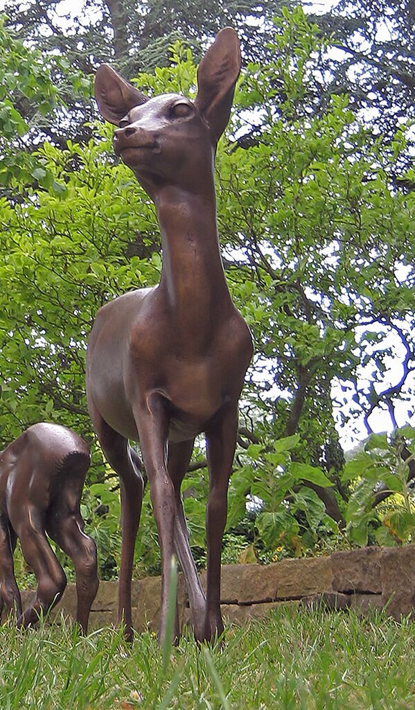  Bronze Tierfiguren Reh Und Kitz - Künstleredition - Ricke Und Kitz