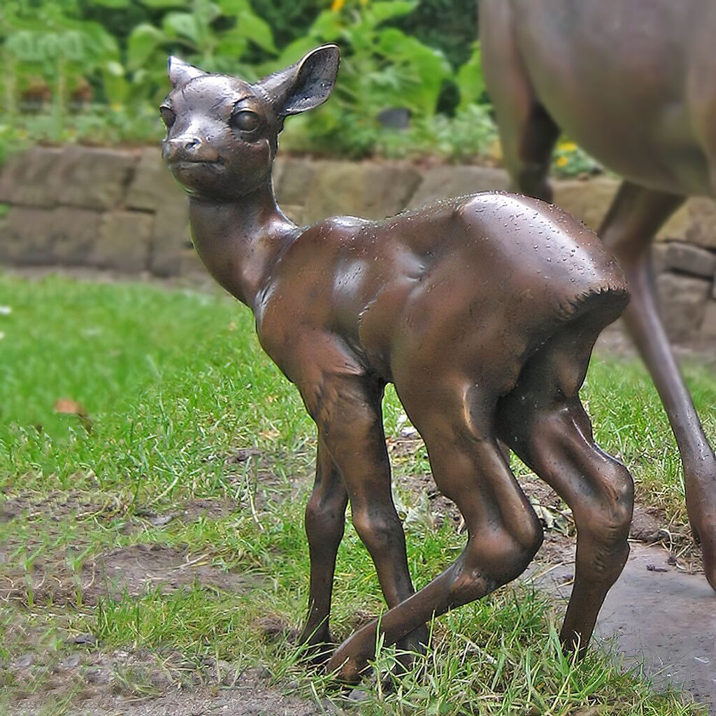  Bronze Tierfiguren Reh Und Kitz - Künstleredition - Ricke Und Kitz