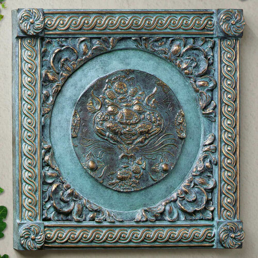  Bronze Wandrelief - Mesopotamische Gottheit - Dagon