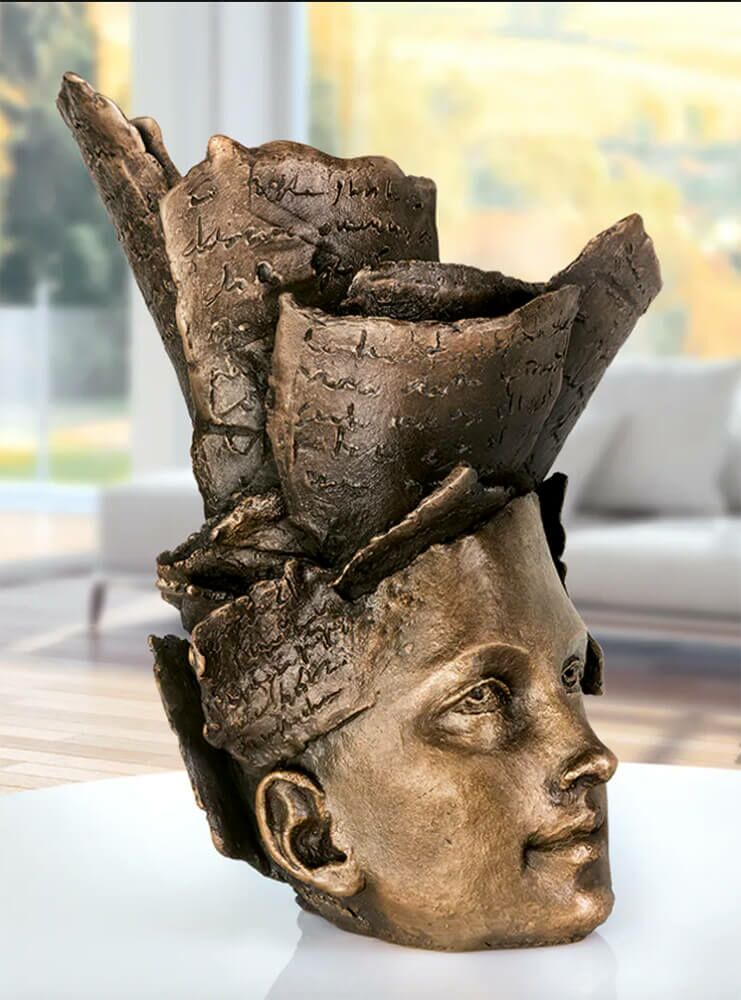  Bronzebüste Aus Limitiertem Handwerk - Offene Gedanken - Thoughts