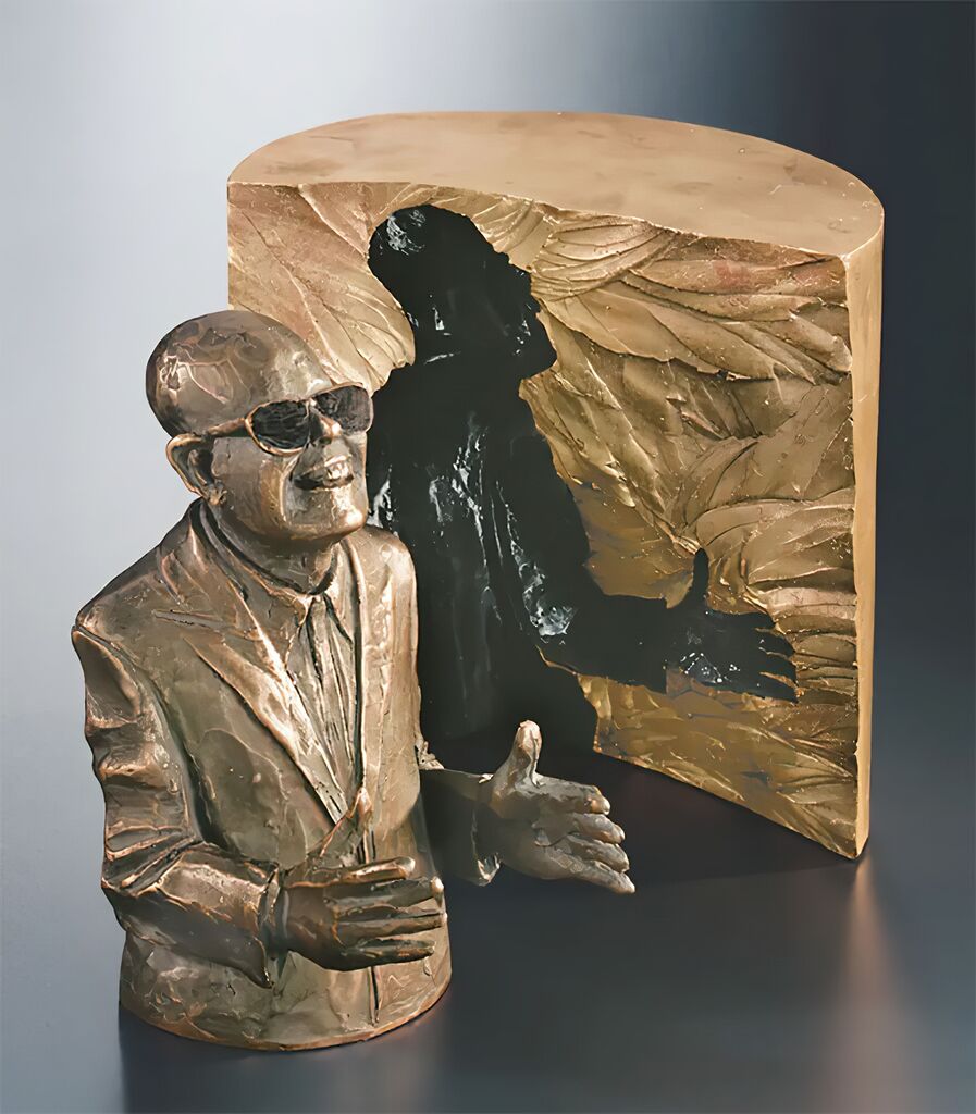  Bronzefigur Büste 2-teilig - Individuell Kombinierbar - Der Schwätzer