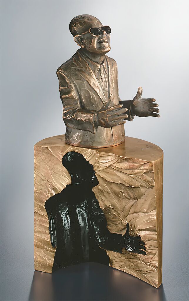  Bronzefigur Büste 2-teilig - Individuell Kombinierbar - Der Schwätzer