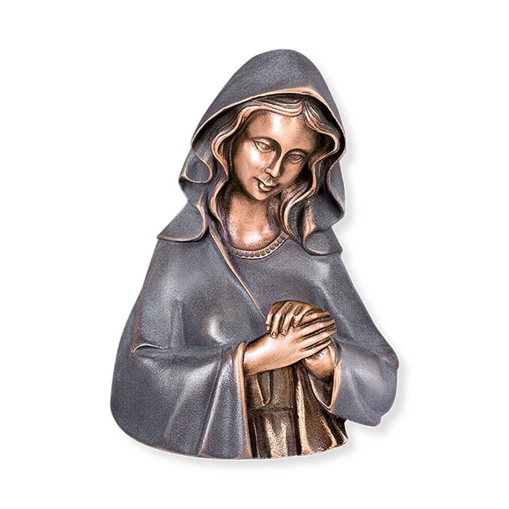  Bronzerelief Als Wanddeko - Betende Maria - Madonna Christa