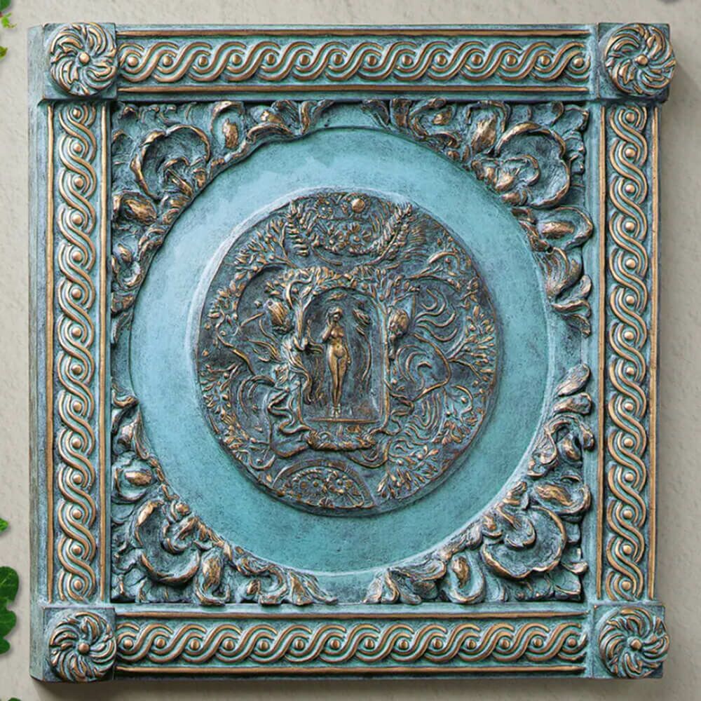  Bronzerelief Für Die Wand Mit Maria-Figur - Farbig - Ruth