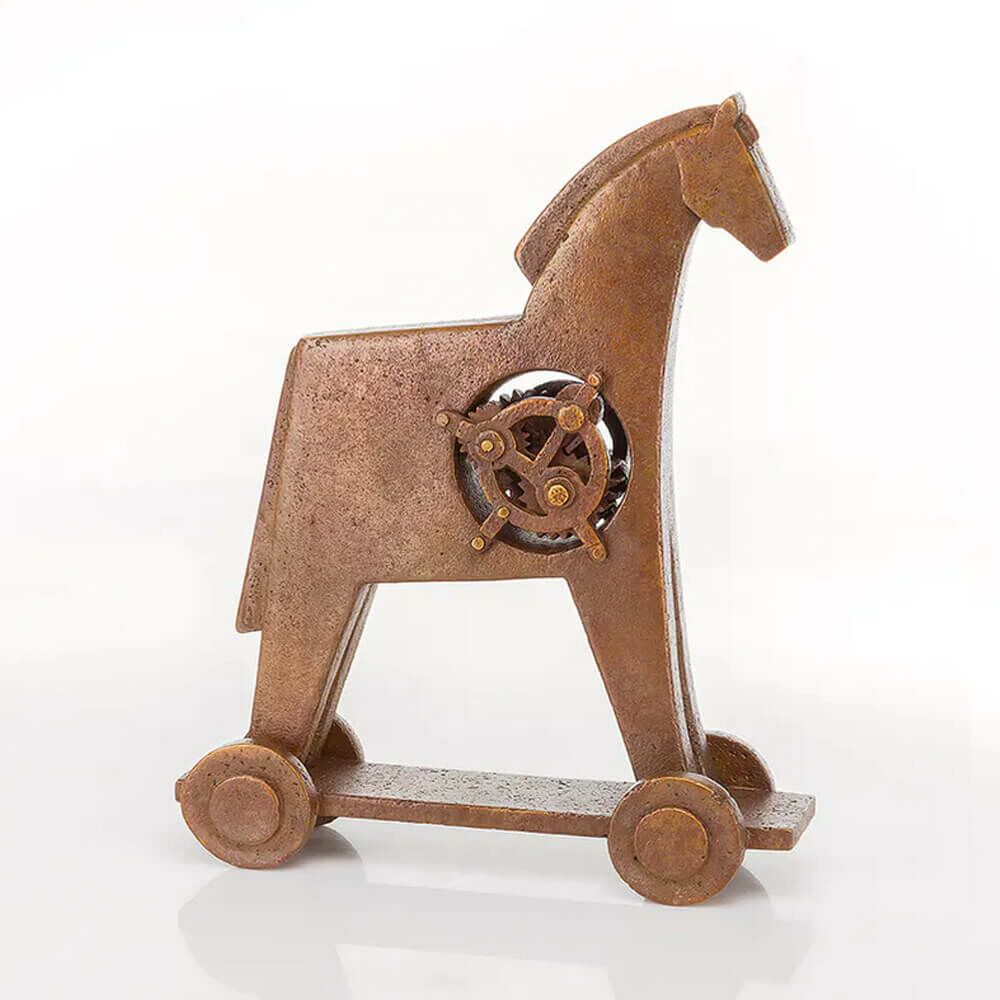  Bronzeskulptur Aus Kunsthandwerk - Limitiertes Design - Trojanisches Pferd