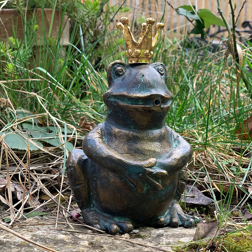  Bronzeskulptur Froschkönig Als Wasserspeier - Froschkönig