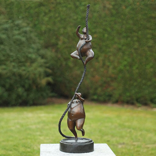  Bronzeskulptur Kletterin - 2 Frauen Mit Seil - Eronimus