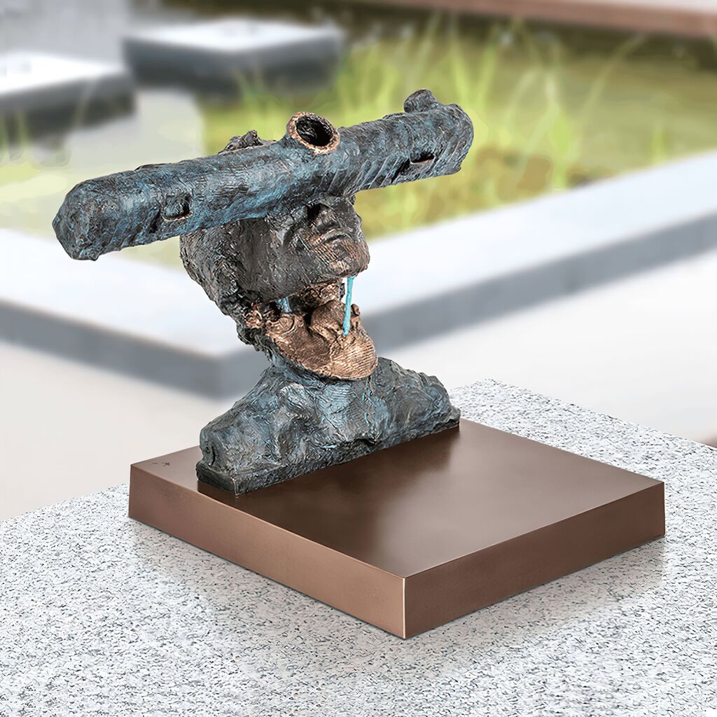  Bronzestatue Büste Schaut In Himmel Mit Sockel - Sternsucher 3