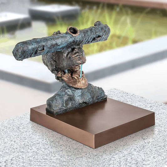  Bronzestatue Büste Schaut In Himmel Mit Sockel - Sternsucher 3