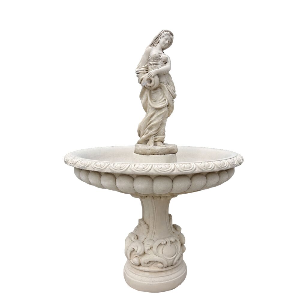  Brunnen Für Den Garten Aus Steinguss Mit Eleganter Frauen Skulptur - Angelica