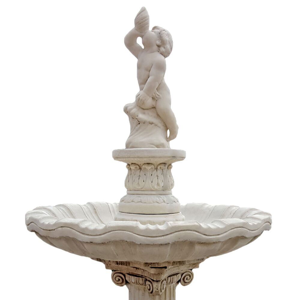  Brunnen Für Den Garten Im Antiken Design - Putte Mit Muschel Als Wasserspiel - Francesco