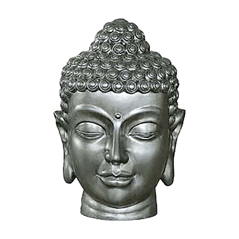  Buddha Kopf Aus Polystone - Silber - Indoor - Lemlem